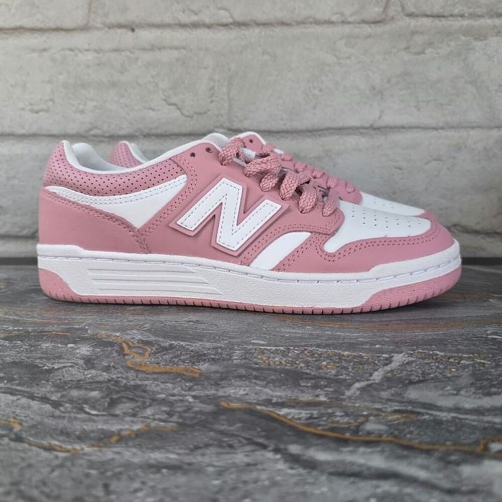 New Balance 480 Pink White Court Sneakers BB480LPK Men Size 6 Women 7.5